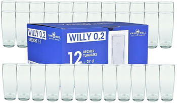 Van Well 36er Set Bierglas Willibecher 0,2L geeicht Biergläser