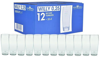 Van Well 12er Set Bierglas Willibecher 0,25l geeicht Biergläser