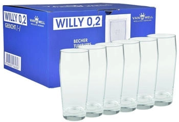 Van Well 6er Set Bierglas Willibecher 0,2L geeicht Glas Biergläser