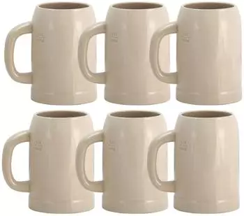 Rastal Grenzauer Bierkrug Steinkrug 0,5L mit Eichstrich, 6er Set