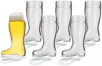 St&ouml;lzle Bierstiefel 250ml, 6er Set, transparent (Glas)