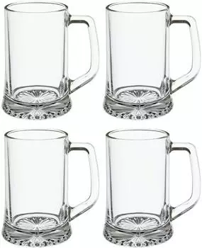 Royal Leerdam Bierkrug mit Henkel 32cl, 4er-Set (C4)
