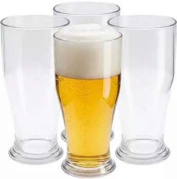 Spetebo Mehrweg Kunststoff Bierglas 520ml, 6er-Set, kratzfest (5004)