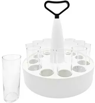 LUXENTU Kölschkranz-Set aus Kunststoff mit 12 Kölschgläsern 0,2l (4262565265997)