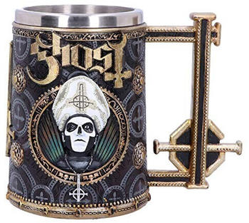 Nemesis Now B4857P9 Ghost Papa Emeritus III Meliora Gold Bierkrug, Harz mit Edelstahl