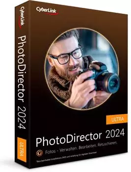 CyberLink PhotoDirector 2024 Ultra Dauerlizenz, Box mit DVD, 1 PC (PTD-GF00-RPU0-01)