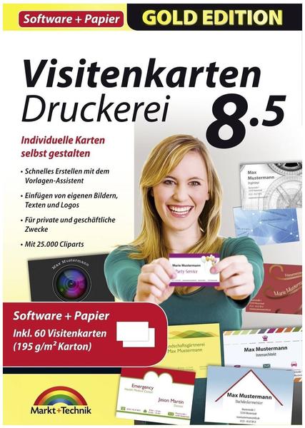 Markt+Technik Visitenkarten Druckerei 8.5 mit Papier