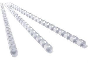 LMG Kunststoffbinderücken weiß für 45 Blatt 8mm 21 Ringe (BRP080-WS)