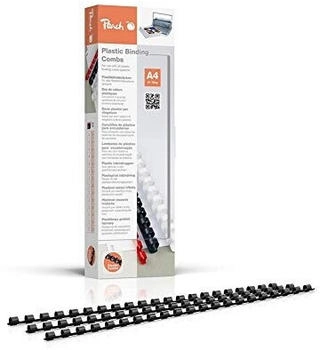 Peach Binderücken 6mm, für 25 Blatt A4, schwarz, 100 Stück (PB406-02)