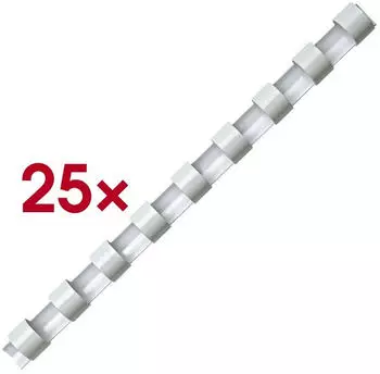 Fellowes Plastikbinder&uuml;cken A4 21 Ringe 8mm wei&szlig;, 25 St&uuml;ck (5330403)