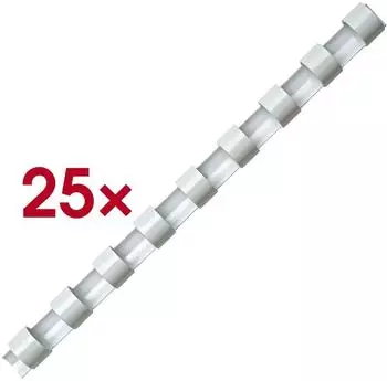 Fellowes Plastikbinderücken A4, 21 Ringe, 6mm, weiß (5330003)