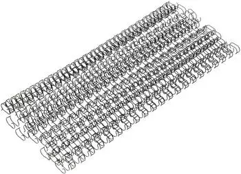 GBC WireBind Drahtbinderücken A4, 21 Ringe, 10mm, schwarz, 100 Stück (IB165221)