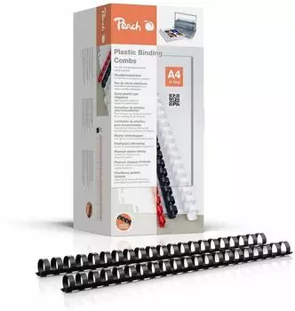 Peach Plastikbinderücken A4, 16mm, schwarz, 100 Stück (PB416-02)