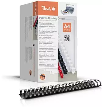 Peach Plastikbinderücken A4, 50mm, schwarz, 50 Stück (PB450-02)