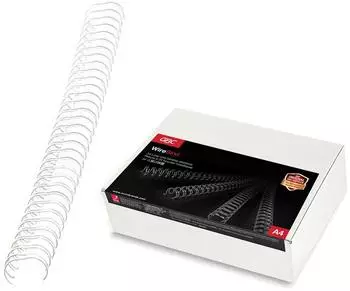 REXEL WireBind Drahtbinderücken A4, 34 Ringe, 6mm, weiß, 100 Stück (RG810470)