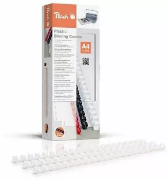 Peach Plastikbinder&uuml;cken A4 10mm, wei&szlig; (PB410-01)