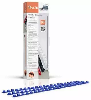 Peach Plastikbinder&uuml;cken DIN A4, 6mm, 100 St&uuml;ck, blau (PB406-04)