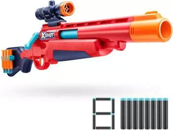 X-Shot Excel Ejector Shell Blaster mit 8 Air Pocket Technologie Darts & 27 m Reichweite