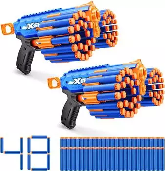 X-Shot Insanity Manic Blaster Dual Pack mit 48 Darts, Air Pocket Technologie Darts und Dart Aufbewahrung