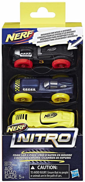 Nerf Nitro Foam Cars 3 Pack C07778