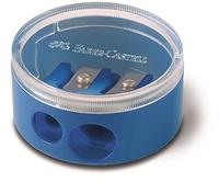 Faber-Castell 185418 Bleistiftspitzer (manuell Pencil Sharpener, Schwarz, Blau, Rot)