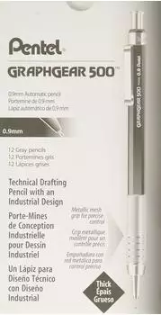 Pentel GraphGear 500 Druckbleistift 0,9mm HB Metall-Griffzone, 12er-Pack (PG519-G)