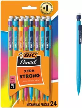 BIC Xtra Strong Druckbleistifte, sortierte Farben, 24er-Pack (MPLWP241)