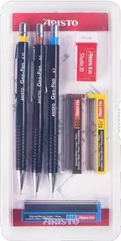 Aristo Geo-Pen Feinminenstift Set 0,35/0,5/0,7mm schwarz (AR85010)