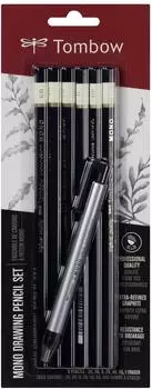 Tombow Mono-6PC-SET Zeichen-Set, 6 Bleistifte und 1 Präzisionsradierer Zero (MONO-6PC-SET)