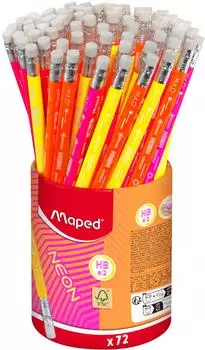 Maped NEON Bleistift HB mit Radierer, 72er-Set (853789FC)