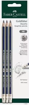 Faber-Castell Goldfaber Bleistift HB, 3er-Pack (116896)