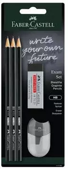 Faber-Castell Exam Kit mit Bleistiften und Zubeh&ouml;r, 5-teilig (111183)
