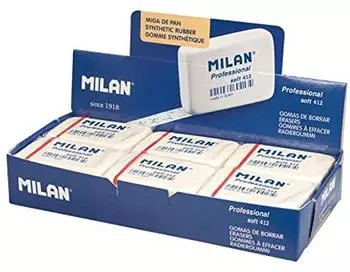 MILAN Professional Soft 412 Radiergummis weiß, 12er-Box (CMM412CF)
