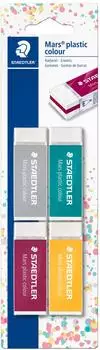 Staedtler Mars Plastic Colour Radiergummi, 4er-Pack (52650E1BK4)