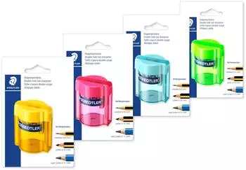 Staedtler 513 Anspitzer aus Kunststoff 2-in-1 mit transparentem Beh&auml;lter (513 006 BKST)