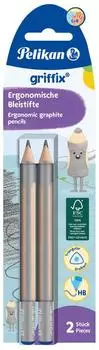 Pelikan griffix Dreikant-Bleistifte HB, Holz, 2 St&uuml;ck (817011)