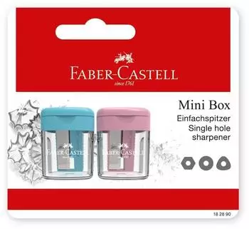 Faber-Castell Mini Box Einfachspitzdose mit Beh&auml;lter, 2er-Set, silber (YFB-B182890)