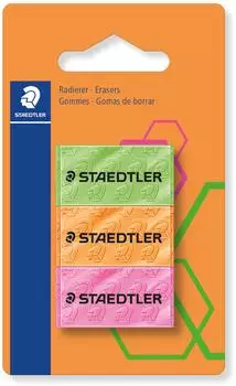 Staedtler Radierer neon, sortiert, 3er-Pack (526F BK3)