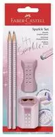 Faber-Castell 118298, FABER-CASTELL Grip Sparkle Bleistift-Set B rose metallic,...