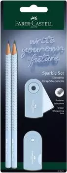 Faber-Castell Grip Sparkle Schreibset sky blue, 4-tlg. (218471)