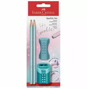 Faber-Castell Grip Sparkle Bleistift-Set ocean metallic, B (118297)