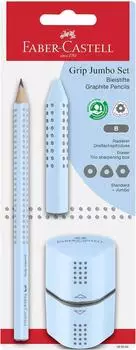 Faber-Castell Jumbo Grip Schreibset sky blue, B, 3-tlg. (580084)