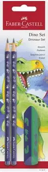 Faber-Castell Dino Schreibset mit Bleistiften und Radiergummi (111517)