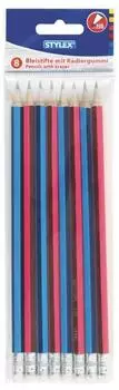 Stylex Bleistifte HB mit Radiergummi, 8er-Pack (42021)