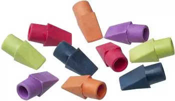 Linex Aufsteck-Radiergummis f&uuml;r Standardbleistifte, farbig sortiert, 10 St&uuml;ck (100412096)