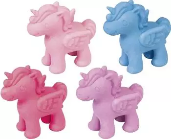 Brunnen Radiergummi 3D Einhorn, für Bleistifte, sortiert, aus Kunststoff