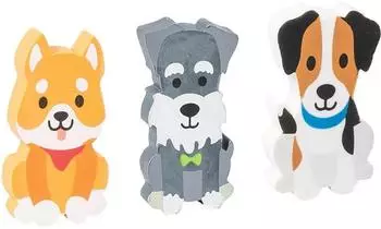 Brunnen Radiergummi Hunde, f&uuml;r Bleistifte (3 St&uuml;ck)