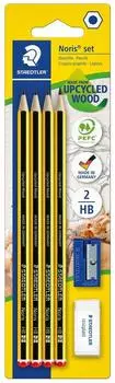 Staedtler Noris 120 Bleistift-Set HB, 4 Stifte + Spitzer + Radierer (120S1 BK4D)