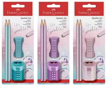 Faber-Castell GRIP Sparkle Bleistift-Set, metallisch, 4-tlg. (118282)