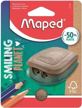 Maped Smiling Planet Dosenspitzer, doppelt, Holzfaserverbundstoff (071520FM)